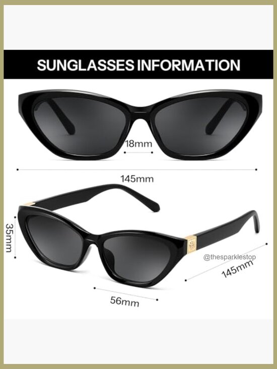 Retro Cat Eye Sunglasses UV400 Protection Square Chunky Frame